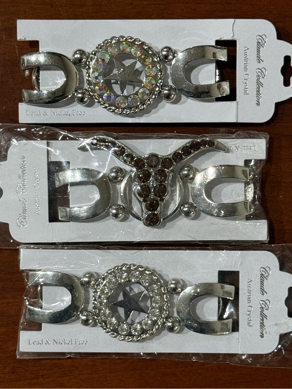 (3) Stretch Bracelets Texas Star Burnt Orange Longhorn Bull
